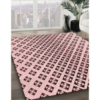 Patterned Light Rose Pink Rug, pat2392rd