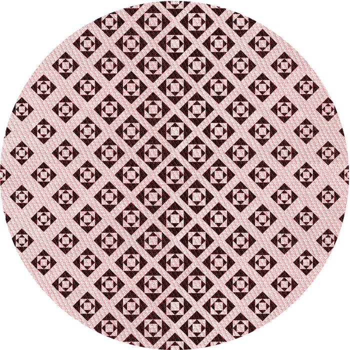 Square Patterned Light Rose Pink Rug, pat2392rd