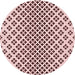 Square Patterned Light Rose Pink Rug, pat2392rd