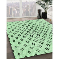 Patterned Mint Green Rug, pat2393grn