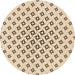 Square Patterned Copper Brown Rug, pat2393org