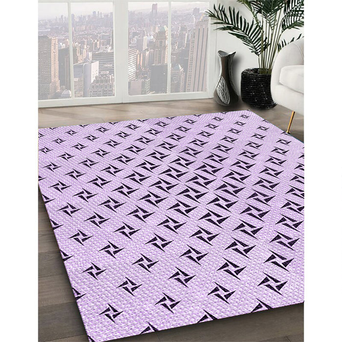 Patterned Lilac Purple Rug in Family Room, pat2393pur