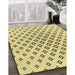 Patterned Sun Yellow Rug in Family Room, pat2393yw
