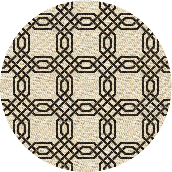 Square Patterned Vanilla Gold Rug, pat2394brn
