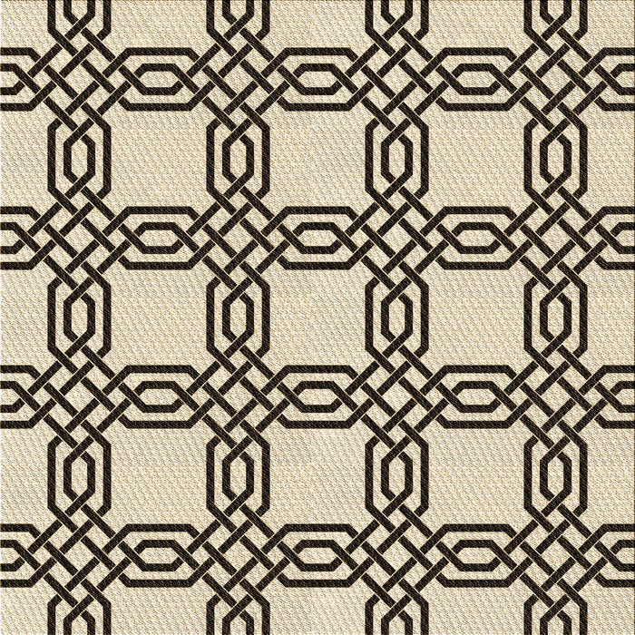 Round Patterned Vanilla Gold Rug, pat2394brn