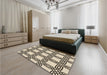 Patterned Vanilla Gold Rug in a Bedroom, pat2394brn