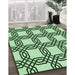 Machine Washable Transitional Mint Green Rug in a Family Room, wshpat2394grn