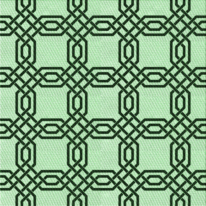 Round Patterned Mint Green Rug, pat2394grn