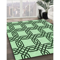 Patterned Mint Green Rug, pat2394grn