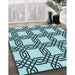 Patterned Blue Rug in Family Room, pat2394lblu