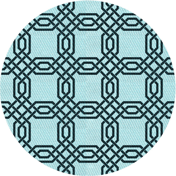 Square Patterned Blue Rug, pat2394lblu