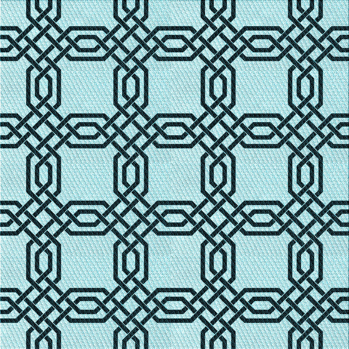 Round Patterned Blue Rug, pat2394lblu