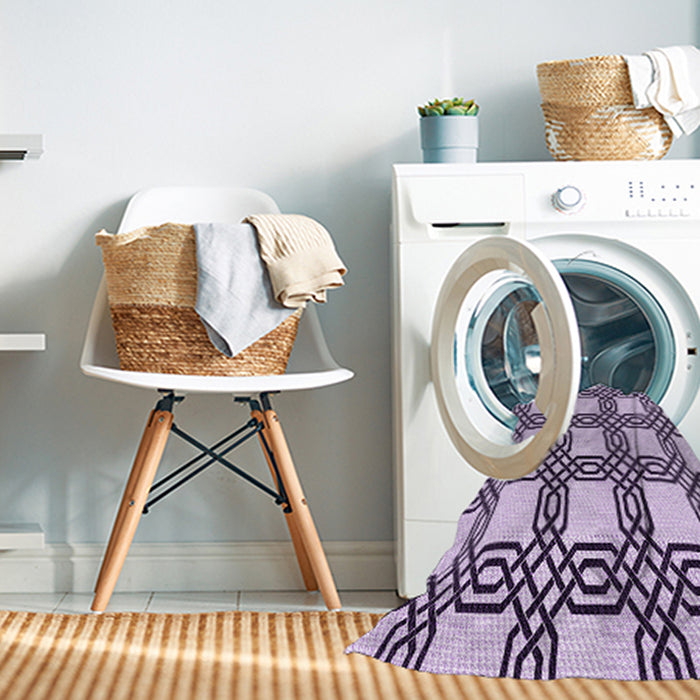 Machine Washable Transitional Purple Rug in a Washing Machine, wshpat2394pur