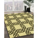 Machine Washable Transitional Mustard Yellow Rug in a Family Room, wshpat2394yw