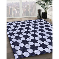 Patterned Night Blue Rug, pat2395blu