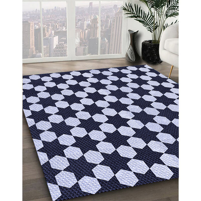 Machine Washable Transitional Night Blue Rug in a Family Room, wshpat2395blu