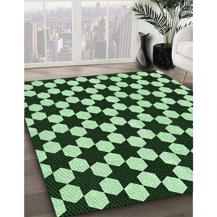 Machine Washable Transitional Light Green Rug in a Family Room, wshpat2395grn