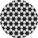 Square Patterned Charcoal Black Rug, pat2395gry