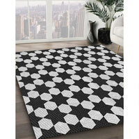 Patterned Charcoal Black Rug, pat2395gry