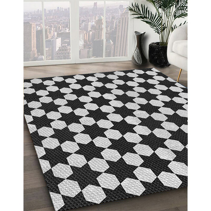 Machine Washable Transitional Charcoal Black Rug in a Family Room, wshpat2395gry