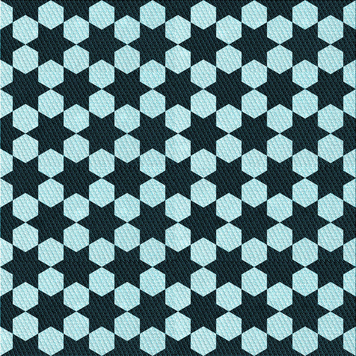 Round Patterned Blue Rug, pat2395lblu