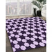 Patterned Blossom Pink Rug in Family Room, pat2395pur