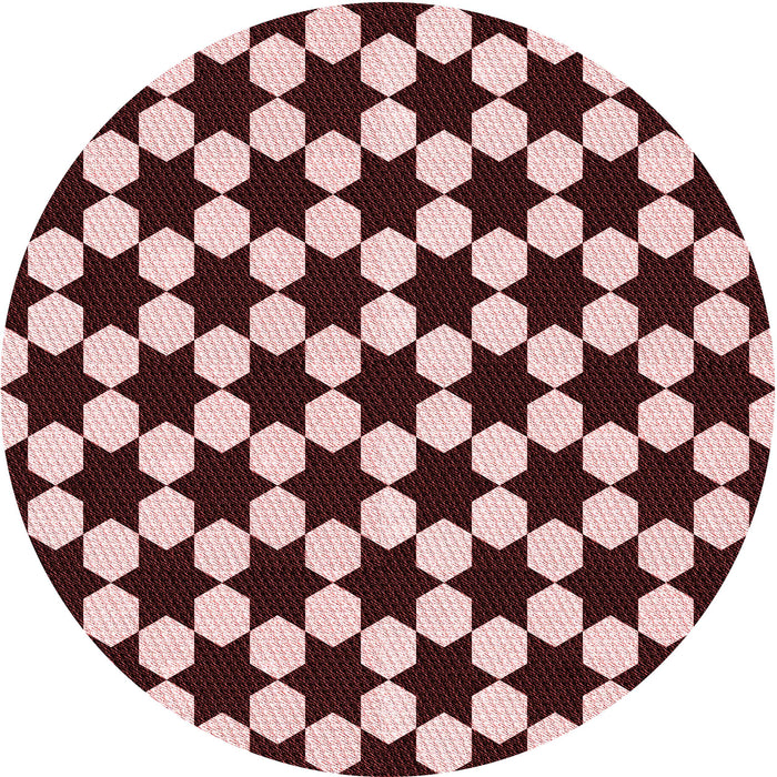 Square Patterned Baby Pink Rug, pat2395rd