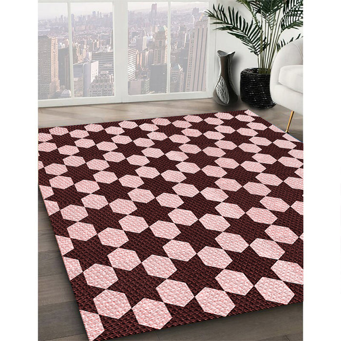 Machine Washable Transitional Pink Rug in a Family Room, wshpat2395rd