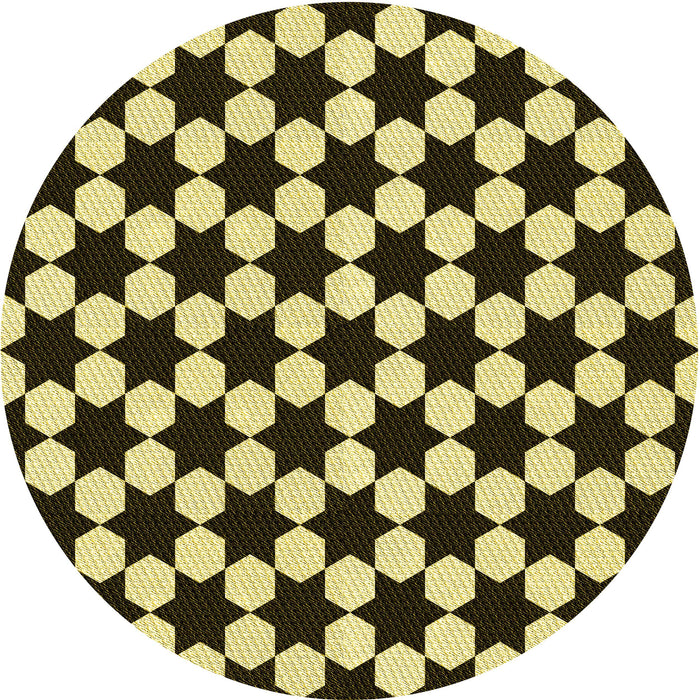 Square Patterned Black Brown Rug, pat2395yw