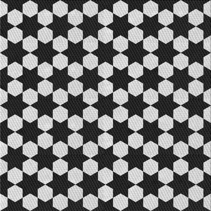 Square Patterned Light Gray Novelty Rug, pat2395