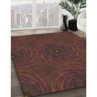 Patterned Sienna Brown Rug, pat2396brn