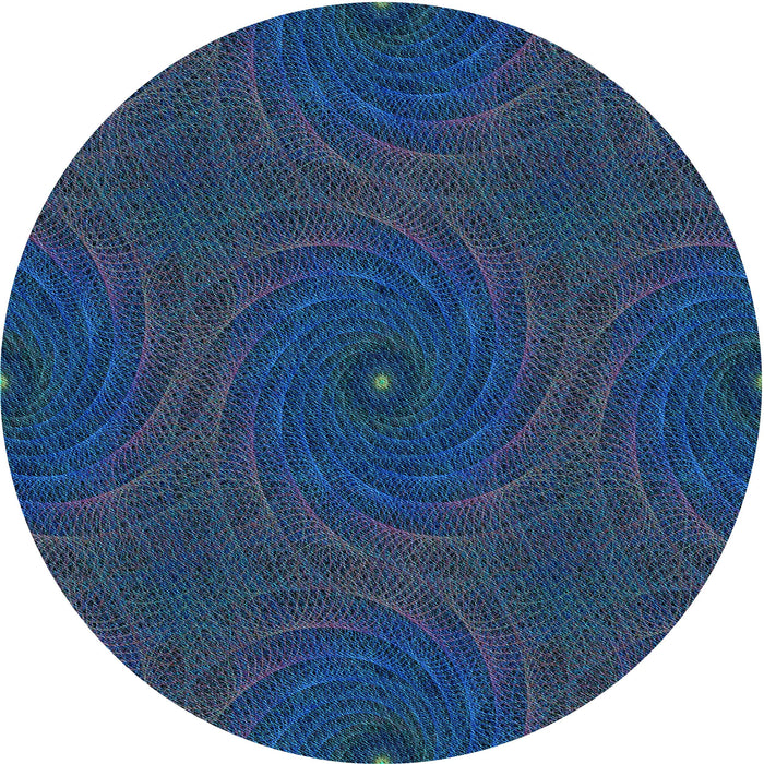 Square Patterned Blue Rug, pat2396lblu