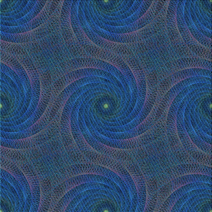 Round Patterned Blue Rug, pat2396lblu