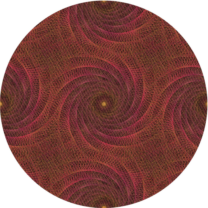 Square Patterned Mahogany Brown Rug, pat2396org