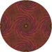 Square Patterned Mahogany Brown Rug, pat2396org