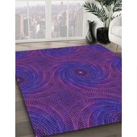 Patterned Bright Purple Rug, pat2396pur