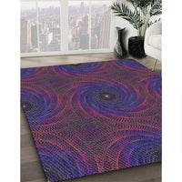 Patterned Dark Purple Novelty Rug, pat2396