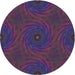 Square Machine Washable Transitional Dark Purple Rug, wshpat2396