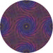 Sideview of Patterned Dark Purple Novelty Rug, pat2396