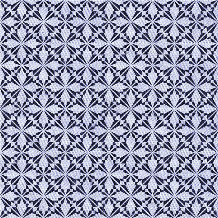 Round Patterned Blue Rug, pat2397blu