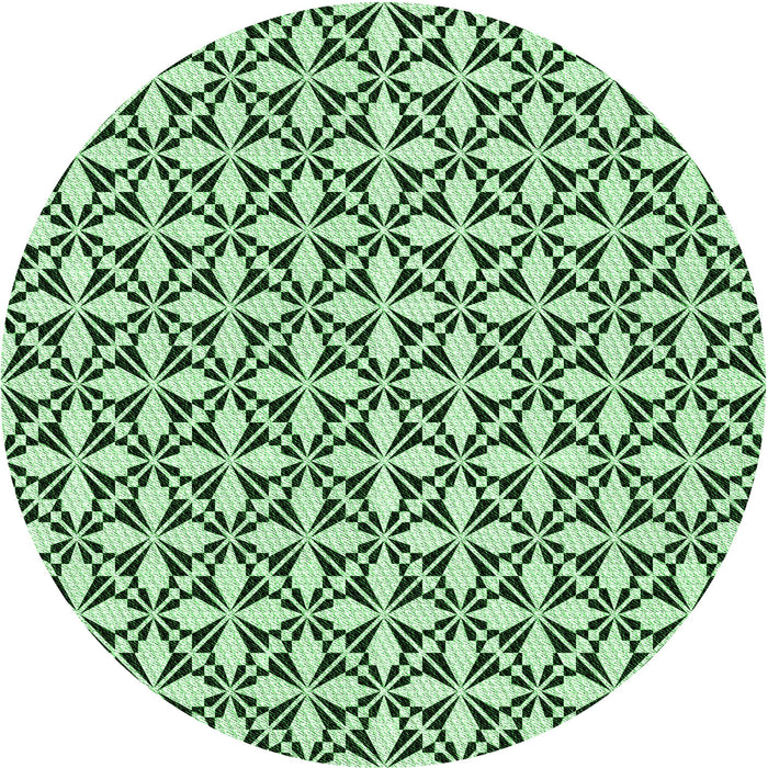 Square Patterned Pale Green Rug, pat2397grn