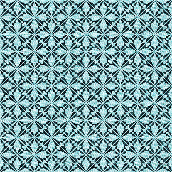 Round Patterned Blue Rug, pat2397lblu