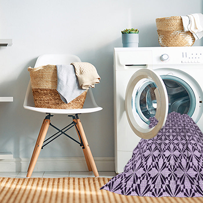 Machine Washable Transitional Purple Rug in a Washing Machine, wshpat2397pur