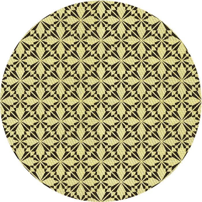 Square Machine Washable Transitional Mustard Yellow Rug in a Living Room, wshpat2397yw
