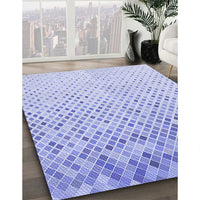 Patterned Sky Blue Rug, pat2398blu