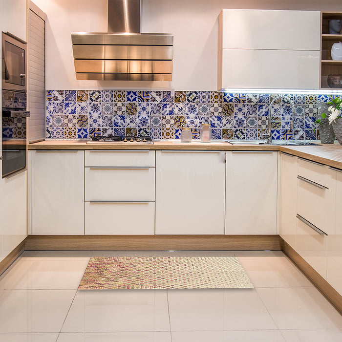 Patterned Golden Blonde Gold Rug in a Kitchen, pat2398brn