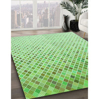 Patterned Green Rug, pat2398grn