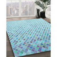 Patterned Blue Rug, pat2398lblu