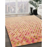 Patterned Bright Orange Rug, pat2398org