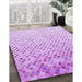 Machine Washable Transitional Blossom Pink Rug in a Family Room, wshpat2398pur